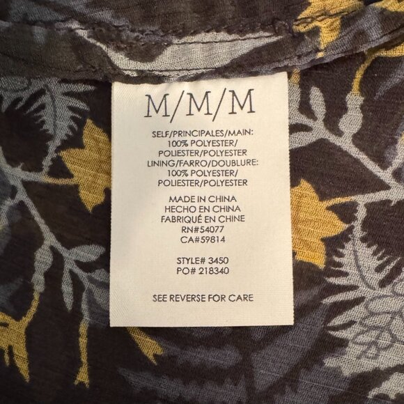 CAbi Layered Fern Sleeveless Blouse - Style 3450 - Size Medium - Picture 7 of 8